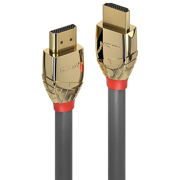 Lindy Ultra High Speed HDMI Kabel, Gold Line (grau, 1 Meter)