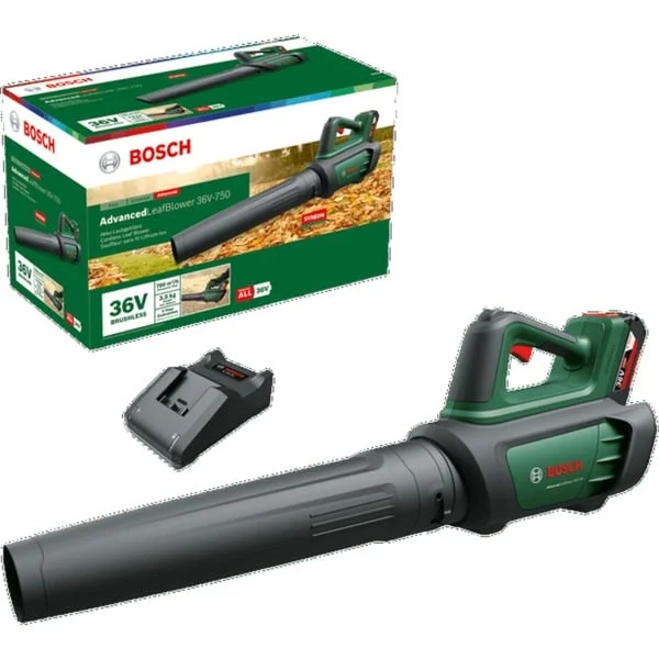 Bosch Heimwerken & Garten Akku-Laubbläser Advanced LeafBlower 36V-750 (grün/schwarz, Li-Ionen Akku 2,0Ah, POWER FOR ALL)