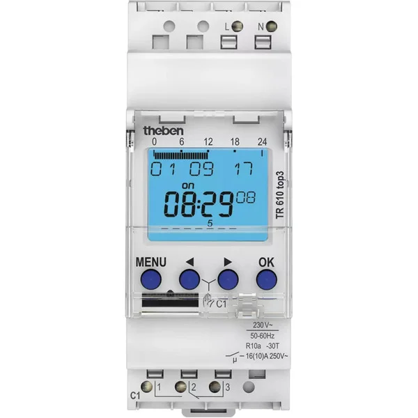 Theben TR 610 top3, Zeitschaltuhr (mit Wochenprogramm, 1 Kanal)