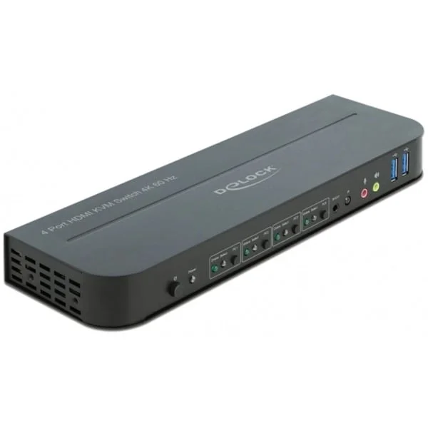 DeLOCK HDMI KVM Switch 4K 60 Hz mit USB 3.0 und Audio, KVM-Switch