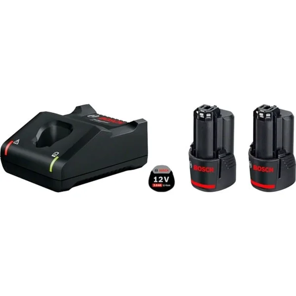 Bosch Professional PRO Starter-Set 12V (2x GBA 12V 3.0Ah + GAL 12V-40 Professional) (schwarz, 2x Akku + Ladegerät)