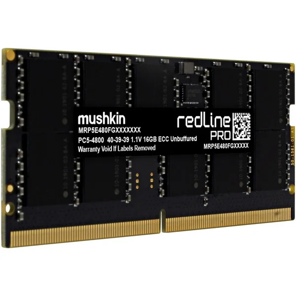 Mushkin SO-DIMM 16 GB DDR5-4800 ECC, Arbeitsspeicher (schwarz, MRP5T480FGGD16G18, Redline PRO)