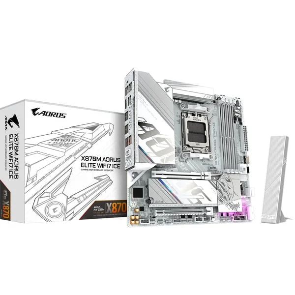 GIGABYTE X870M AORUS ELITE WIFI7 ICE, Mainboard (weiß)