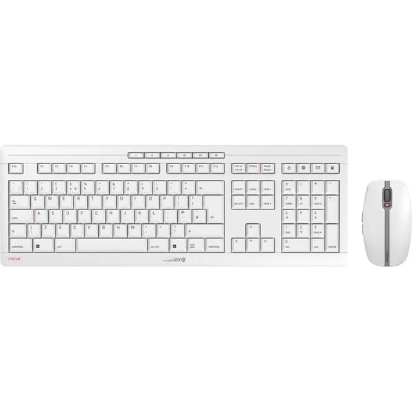 CHERRY STREAM DESKTOP RECHARGE, Desktop-Set (weiß/grau, UK-Layout, Cherry SX-Scherentechnologie)