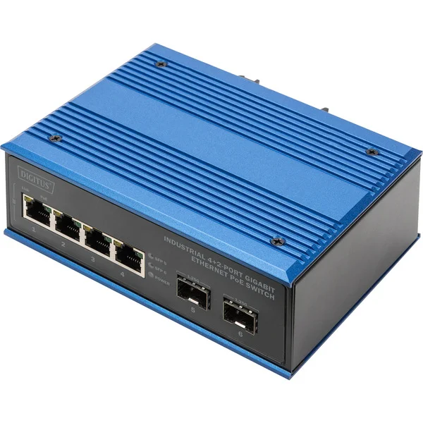 Digitus Industrial 4+2 -Port Gigabit Ethernet PoE, Switch
