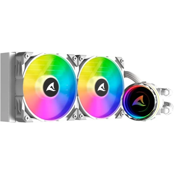 Sharkoon S80 RGB White AIO 240mm, Wasserkühlung (weiß)