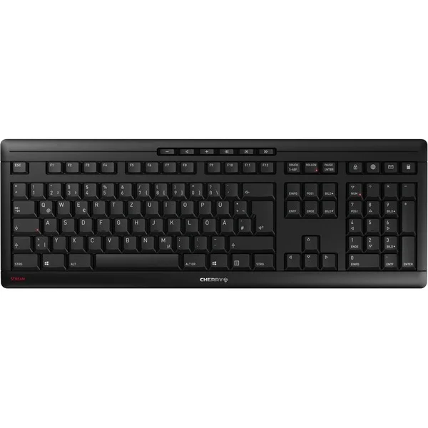 CHERRY STREAM KEYBOARD WIRELESS, Tastatur (schwarz, DE-Layout, Cherry SX-Scherentechnologie)
