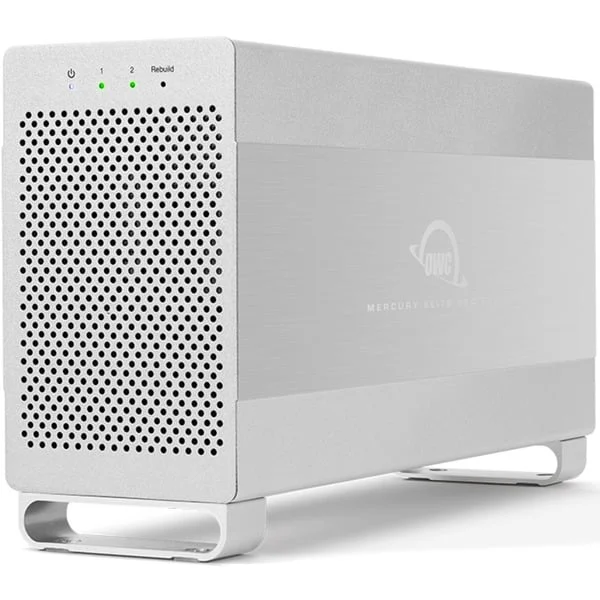OWC Mercury Elite Pro Dual, Laufwerksgehäuse (silber, Performance RAID Enclosure, USB 3.2, eSATA, B-Ware)