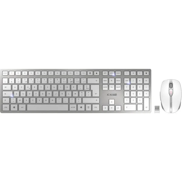 CHERRY DW 9100 SLIM, Desktop-Set (weiß/silber, FR-Layout, Cherry SX-Scherentechnologie, B-Ware)