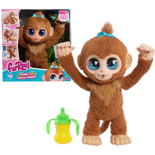 Just Play furReal Peanut laufender Affe mit Bewegungs- und Soundfunktion, Kuscheltier