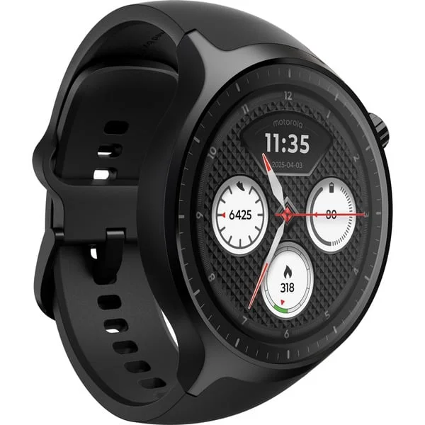 Motorola moto watch, Smartwatch (schwarz, mit schwarzem Silikon-Armband, B-Ware)