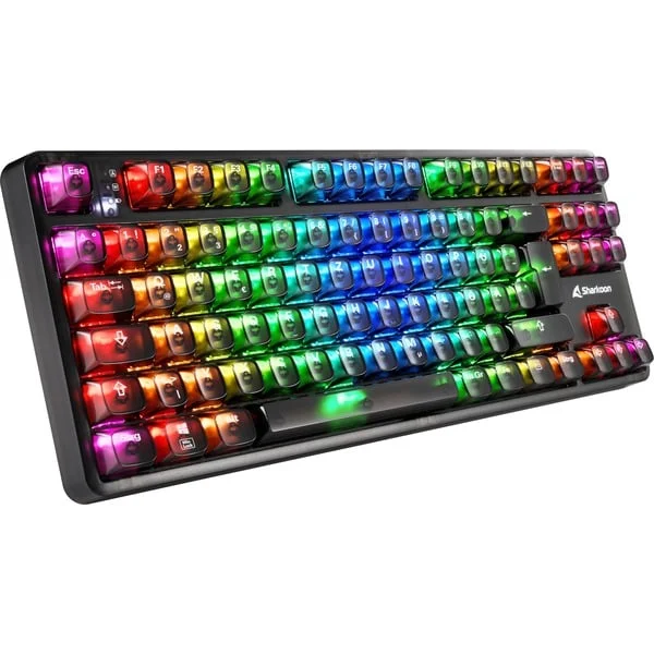 Sharkoon Crystal Shark, Gaming-Tastatur (schwarz, DE-Layout, KTT)