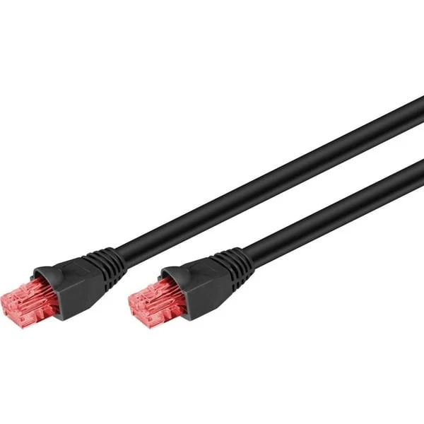goobay CAT.6 Outdoor-Patchkabel U/UTP (schwarz, 50 Meter)