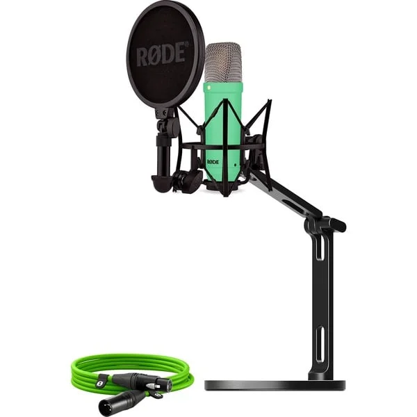 Rode Microphones NT1 Signature +XLR-Kabel+Desktop Studio Arm , Mikrofon (hellgrün, Bundle)