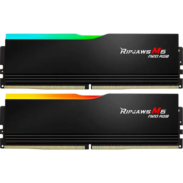 G.Skill DIMM 32 GB DDR5-6000 (2x 16 GB) Dual-Kit, Arbeitsspeicher (schwarz, F5-6000J2836G16GX2-RM5NRK, Ripjaws M5 Neo RGB, AMD EXPO)