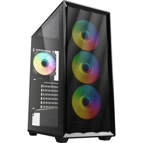 Sharkoon VK4 ARGB, Tower-Gehäuse (schwarz, Tempered Glass)