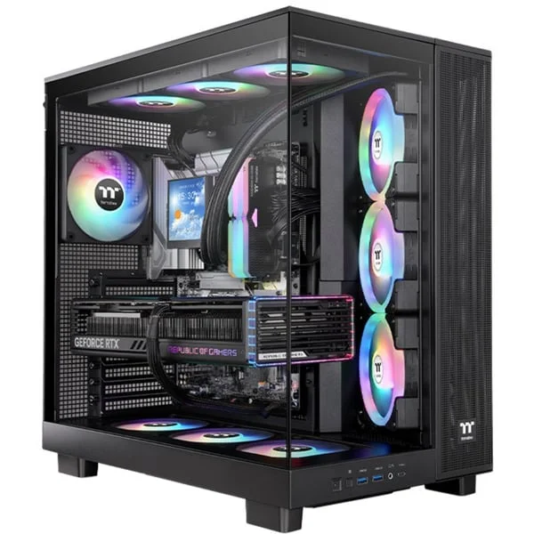 Thermaltake View 380 XL TG ARGB Black, Tower-Gehäuse (schwarz, Tempered Glass x 2)