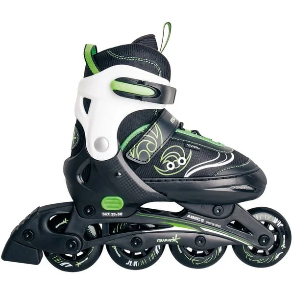 Muuwmi Verstellbare Kinderinliner Gr. 37-40, Inline-Skates (grün/schwarz)
