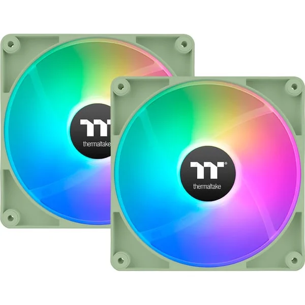 Thermaltake CT140 Reverse ARGB Sync PC Cooling Fan Matcha Green, Gehäuselüfter (hellgrün, 2er Pack, Reverse, 140 mm)