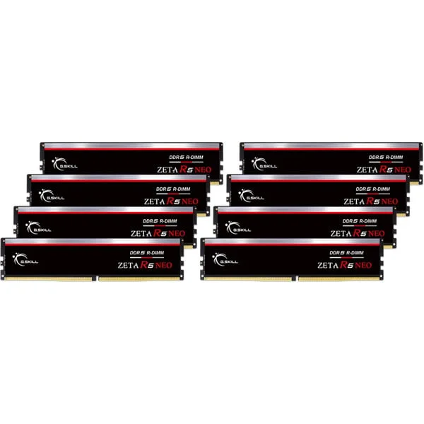 G.Skill RIMM 128 GB DDR5-6000 (8x 16 GB) Octo-Kit ECC, Arbeitsspeicher (schwarz, F5-6000R3036G16GE8-G5N, Zeta R5 Neo , Registered, AMD EXPO)