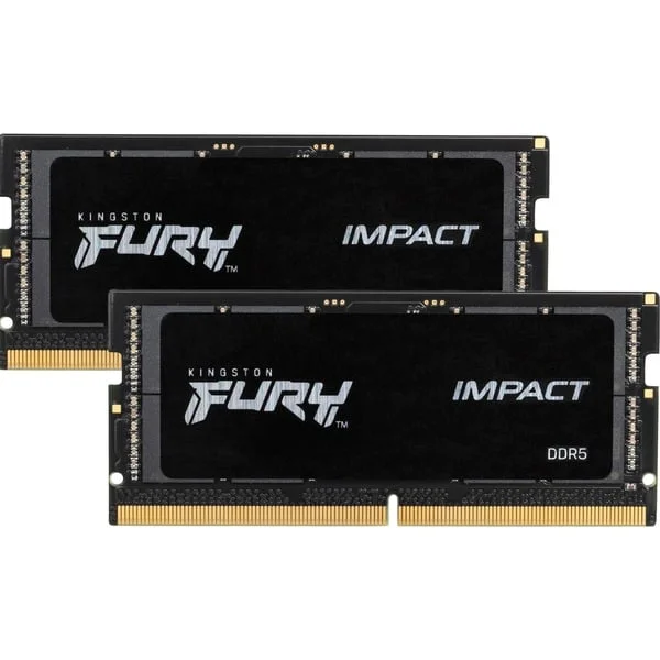 Kingston FURY SO-DIMM 32 GB DDR5-4800 (2x 16 GB) Dual-Kit, Arbeitsspeicher (schwarz, KF548S38IBK2-32, Impact, INTEL XMP)