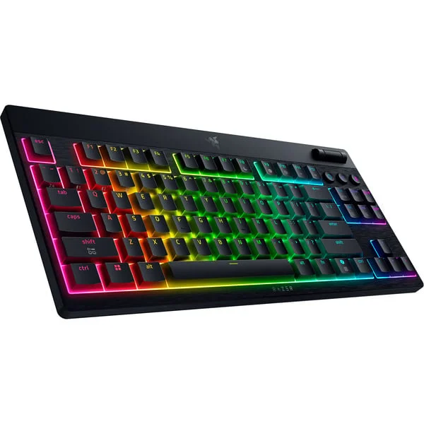 Razer BlackWidow V4 Low-Profile TKL HyperSpeed, Gaming-Tastatur (schwarz, DE-Layout, Razer Low-Profile Orange)