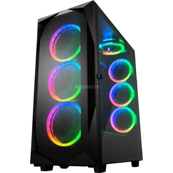 Sharkoon REV300, Tower-Gehäuse (schwarz, Tempered Glass)