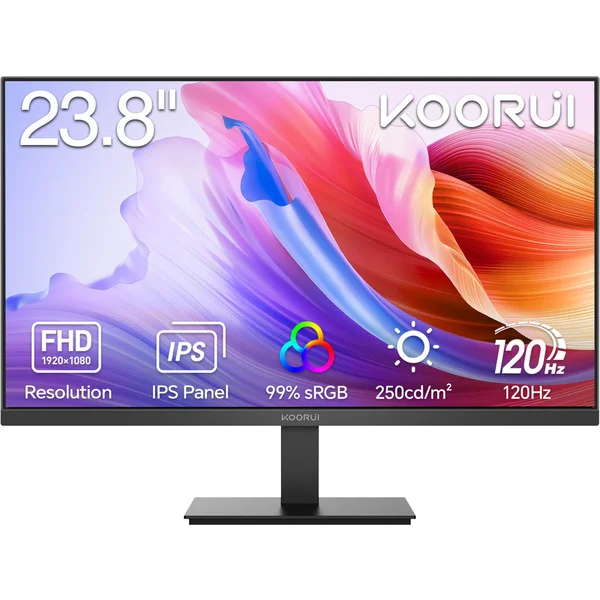 Koorui E2411H, LED-Monitor (60.5 cm (23.8 Zoll), schwarz, FullHD, IPS, HDMI, VGA, Adaptive-Sync, 120Hz Panel)
