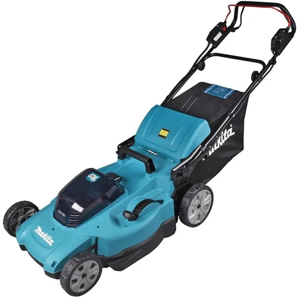Makita Akku-Rasenmäher DLM539PT2, 36Volt (2x18Volt) (blau/schwarz, 2x Li-Ionen Akku 5,0Ah, mit Radantrieb)