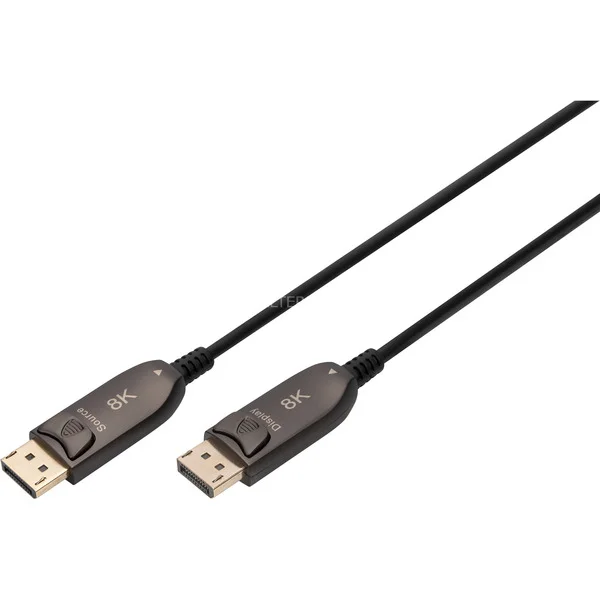 Digitus DisplayPort AOC Hybrid Glasfaserkabel, UHD 8K (schwarz, 10 Meter)