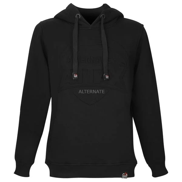 ALTERNATE ATTAX Hoodie (Logo geprägt) L, Pullover (schwarz)