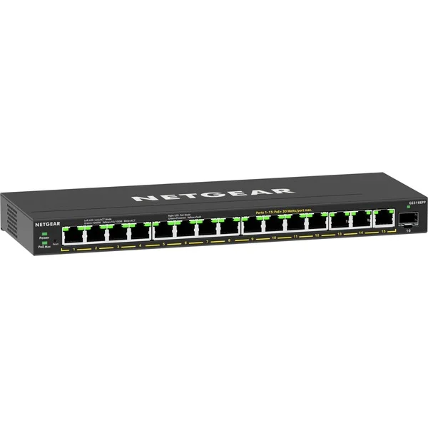 Netgear GS316EPP, Switch (schwarz)