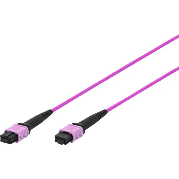 Digitus Glasfaser-Patchkabel, MPO Buchse, OM4, Methode A (violett, 15 Meter)