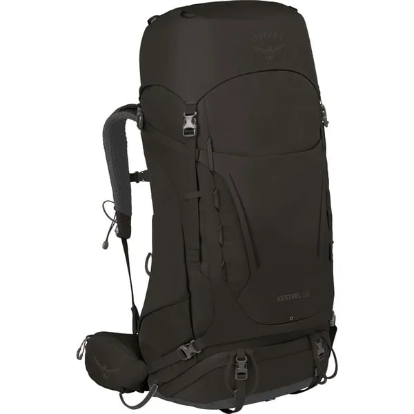 Osprey Kestrel 58 , Rucksack (schwarz, 58 Liter / Größe L/XL)