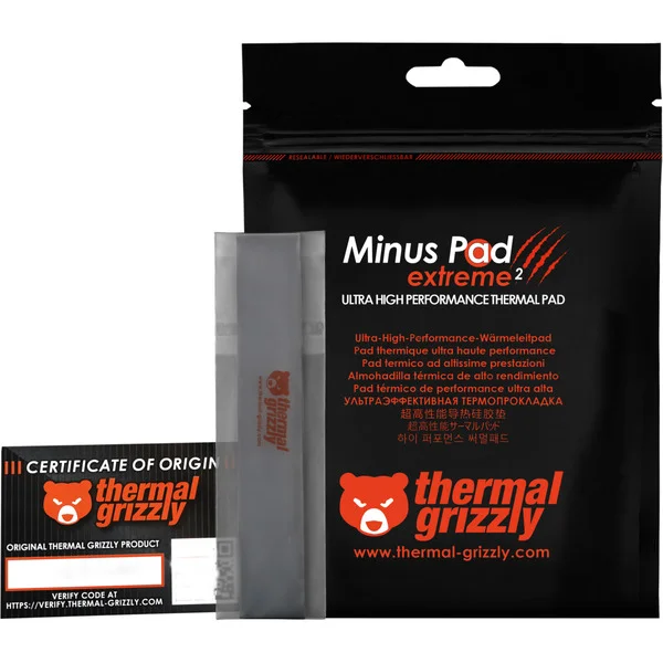 Thermal Grizzly Minus Pad extreme 2 - 120x 20x 0,5 mm, Wärmeleitpads (grau)