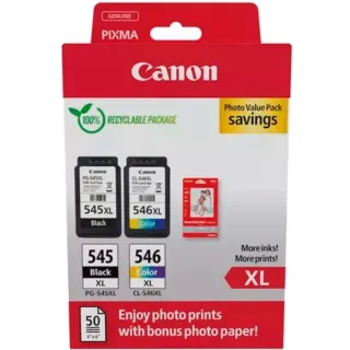 Canon Tinte Photo Value Pack PG-545XL/CL-546XL (inkl. 50 Blatt 10x15 Fotopapier)