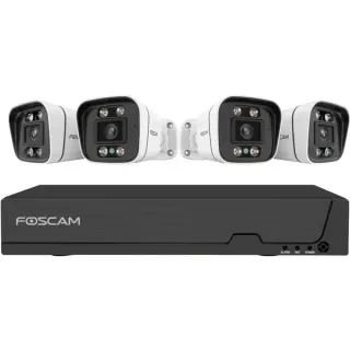 Foscam FN9108E B4 2T, Set (schwarz, 8 Kanal Netzwerk-Videorekorder FN9108E, 4x V5EP Überwachungskamera)
