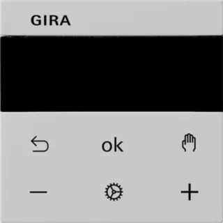 Gira Raumtemperaturregler Bedienung und Programmierung mit mobilem Endgerät über Bluetooth, Bedienteil (grau, Retail)