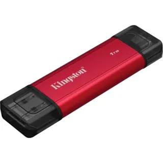 Kingston Dual Portable 1 TB, Externe SSD (rot/schwarz, USB-A- und USB-C)