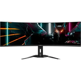 GIGABYTE AORUS CO49DQ, Gaming-Monitor (124.4 cm (49 Zoll), schwarz, DQHD, Curved, USB-C, AMD Free-Sync Premium Pro, 144Hz Panel)