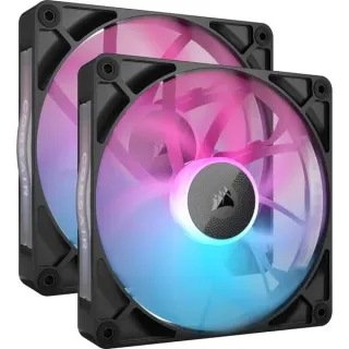 Corsair iCUE LINK RX140 RGB Dual, Gehäuselüfter (schwarz, 2er Pack, 140 mm)