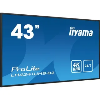 iiyama ProLite LH4341UHS-B2, Public Display (schwarz (glänzend), UltraHD/4K, IPS, Mediaplayer)