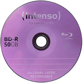 Intenso BD-R 25 GB, Blu-ray-Rohlinge (6fach, 50 Stück, Retail)