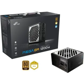 FSP MEGA GM 1200W, PC-Netzteil (schwarz/weiß, 1x 12-Pin High Power GPU, 3x PCIe, Kabelmanagement, 1200 Watt)