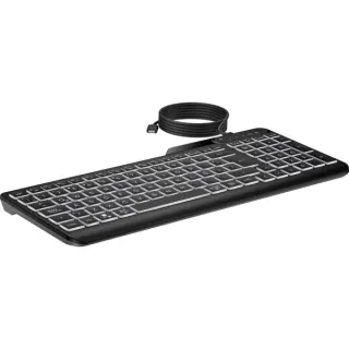 HP 400 Backlit Wired Keyboard, Tastatur (schwarz, DE-Layout, Plunger)