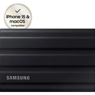 Samsung Portable SSD T7 Shield 4 TB, Externe SSD (schwarz, USB-C 3.2 Gen 2 (10 Gbit/s), extern)