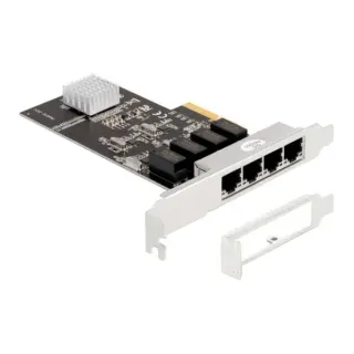 DeLOCK PCIe x4 auf 4 x RJ45 Gbit, LAN-Adapter (Realtek RTL8111H)