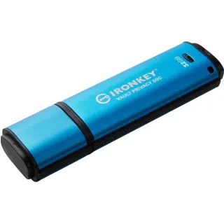 Kingston IronKey Vault Privacy 50 32 GB, USB-Stick (hellblau/schwarz, USB-C 3.2 Gen 1)