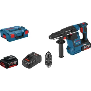 Bosch Professional Akku-Bohrhammer GBH 18V-26 F Professional (blau/schwarz, 2x Akku ProCORE18V 8,0Ah, L-BOXX)