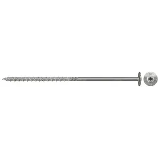 fischer Holzbauschraube PowerFast 6,0x60 Tellerkopf TX (200 Stück, mit Teilgewinde, Edelstahl A2)